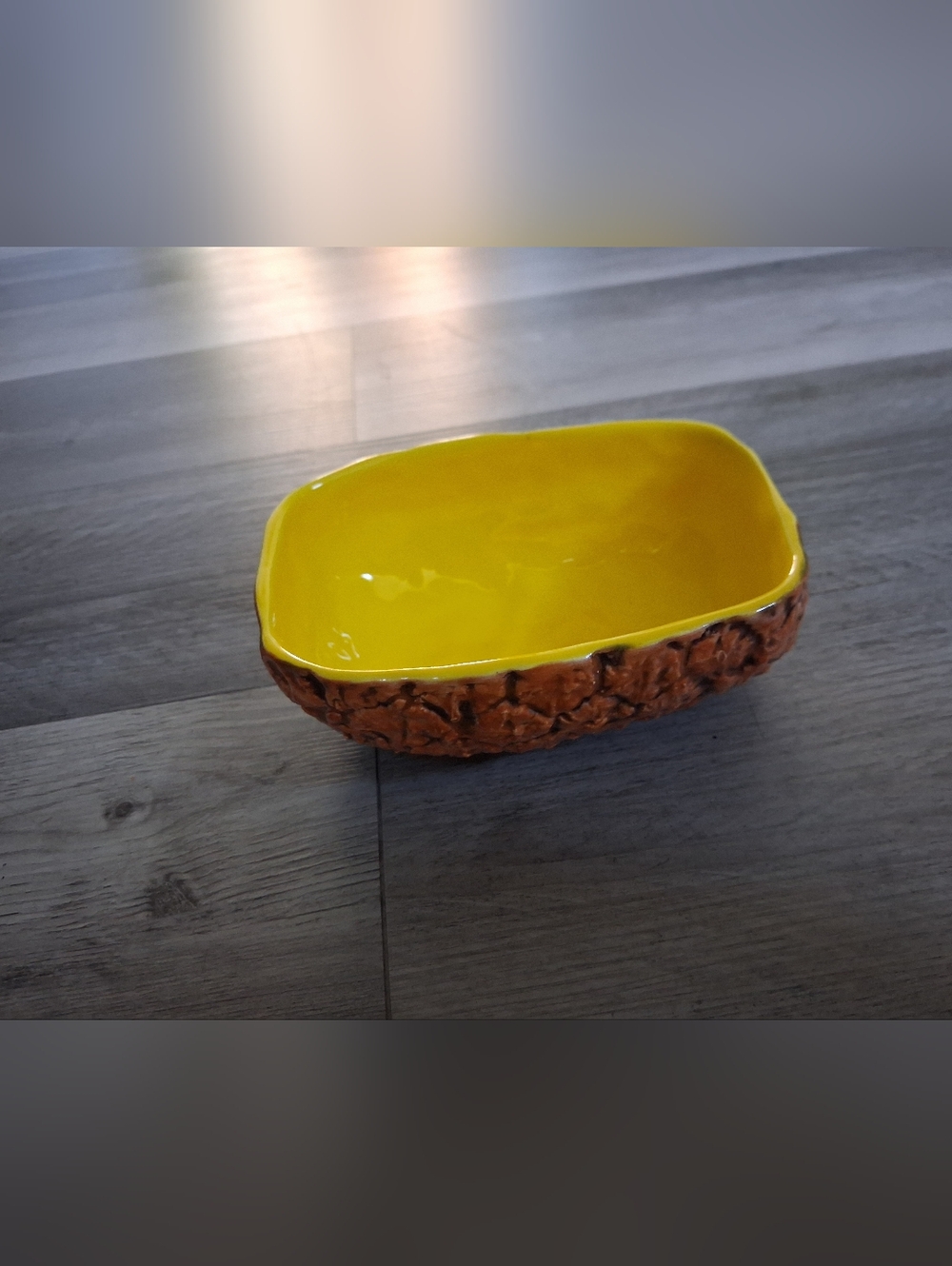 Set Of 2 Yellow Ceramic Decorative Bowls